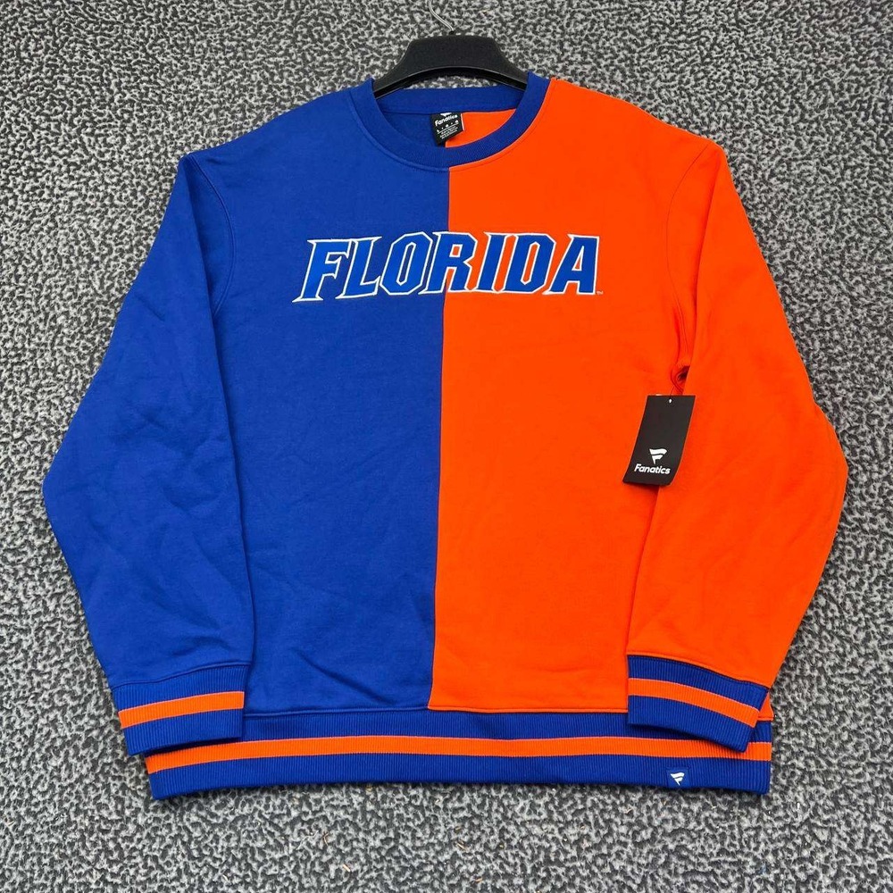 Florida Gators Sweatshirt Men Large Blue Orange Fanatics Pullover Cotton New L